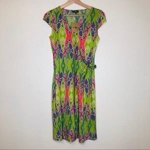 Surkana Barcelona jersey sundress colorful print